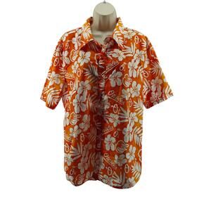 Orioles Baltimore Baseball Promotional Floral Palms Poly Hawaiian Shirt Mens M